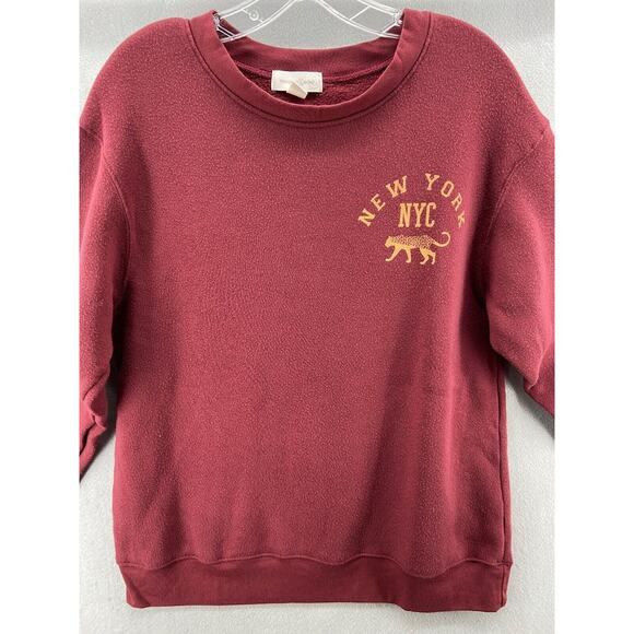 Treasure & Bond Sweatshirt Womens Sz 1X NYC Maroon Graphic Long Sleeve - Picture 2 of 11
